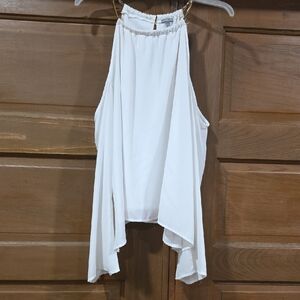 Charlotte Russe White Halter Chiffon Draped Camisole